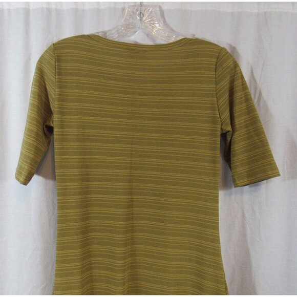 LuLaRoe Dress XS Green Striped Short Sleeve Comfortable Casual - Picture 5 of 5